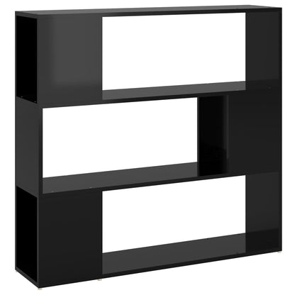 Libreria/Divisorio Nero Lucido 100x24x94 cm