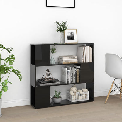 Libreria/Divisorio Nero Lucido 100x24x94 cm