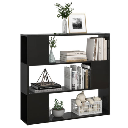 Libreria/Divisorio Nero Lucido 100x24x94 cm
