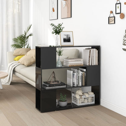 Libreria/Divisorio Nero Lucido 100x24x94 cm