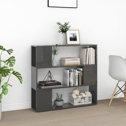 Libreria/Divisorio Grigio Lucido 100x24x94 cm