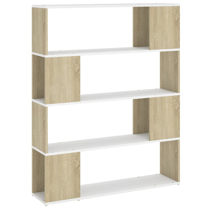 Libreria/Divisorio Bianco e Rovere Sonoma 100x24x124 cm