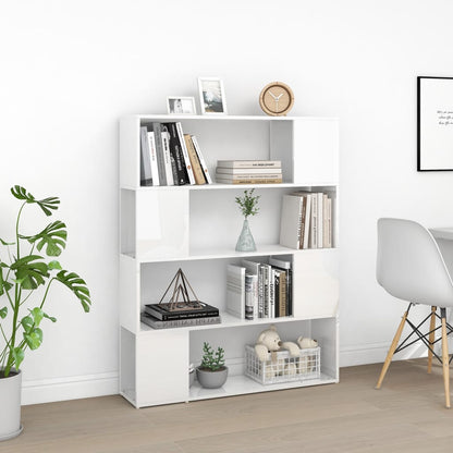 Libreria/Divisorio Bianco Lucido 100x24x124 cm