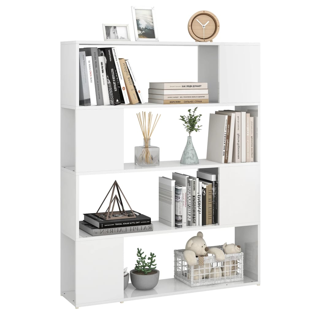 Libreria/Divisorio Bianco Lucido 100x24x124 cm