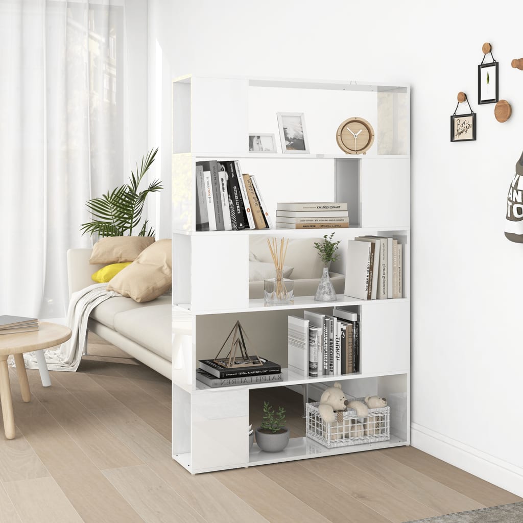 Libreria/Divisorio Bianco Lucido in Legno Multistrato