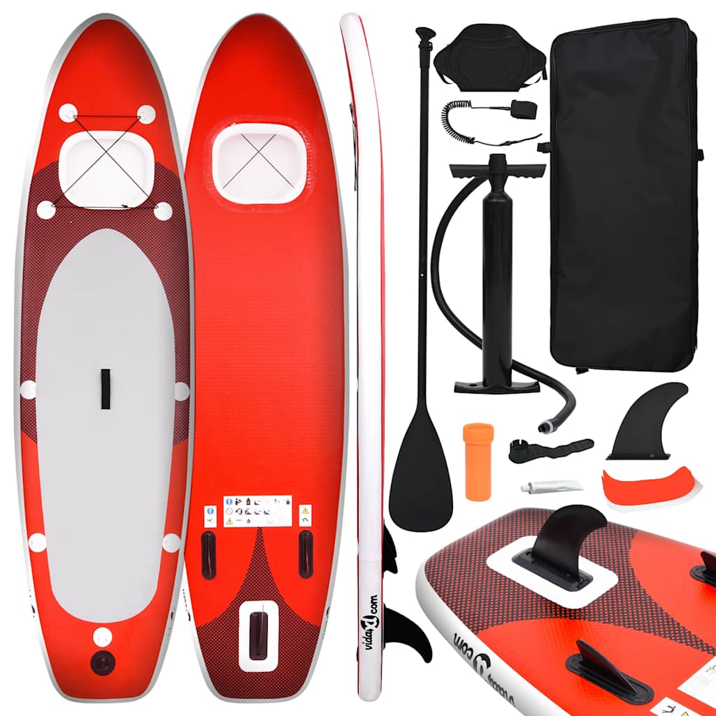Set Tavola da SUP Gonfiabile Rosso 360x81x10 cm