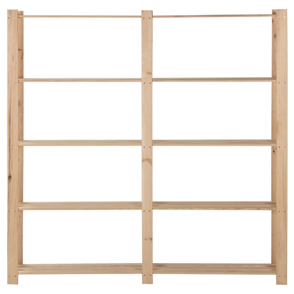 Scaffale a 5 Livelli 170x28,5x170 cm in Legno Massello di Pino