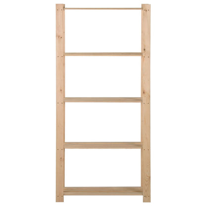 Scaffale a 5 Livelli 80x28,5x170 cm in Legno Massello di Pino