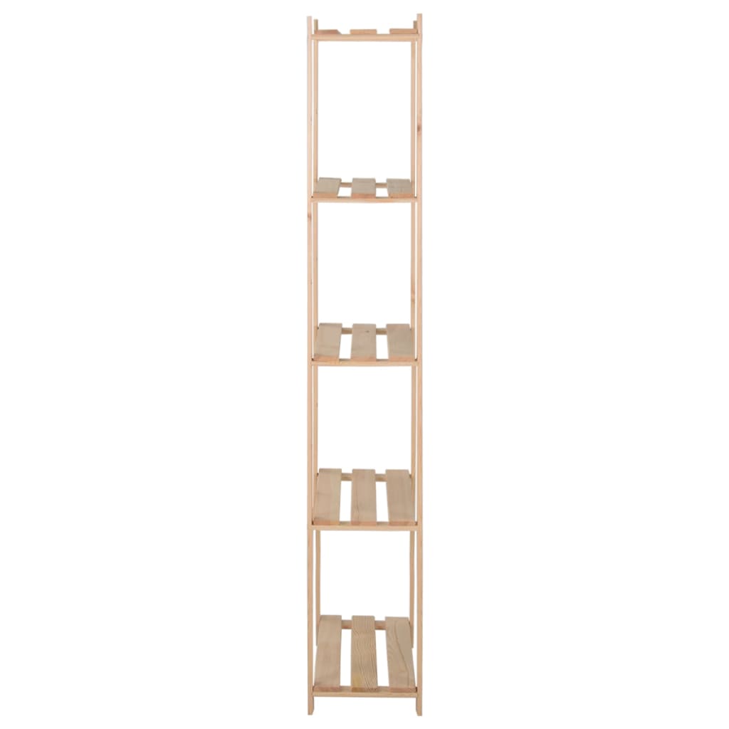 Scaffale a 5 Livelli 80x28,5x170 cm in Legno Massello di Pino
