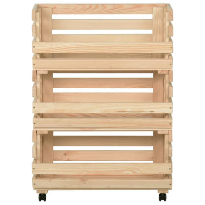Carrello Portaverdure 57x30x80 cm in Legno Massello di Pino