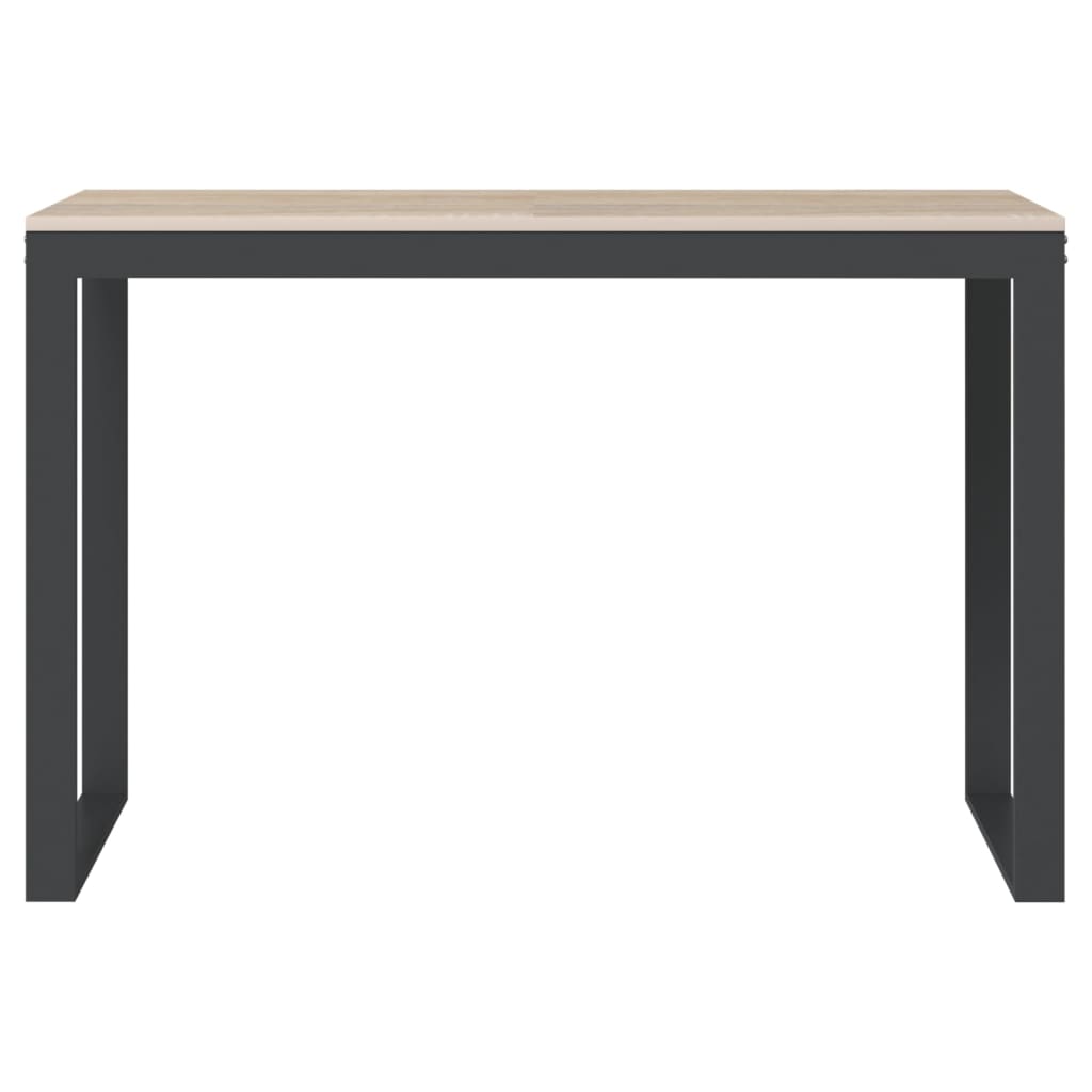 Scrivania Computer Nera e Rovere 110x60x73 cm Legno Multistrato