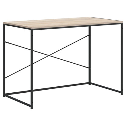 Scrivania Computer Nera e Rovere 110x60x70cm Legno Multistrato