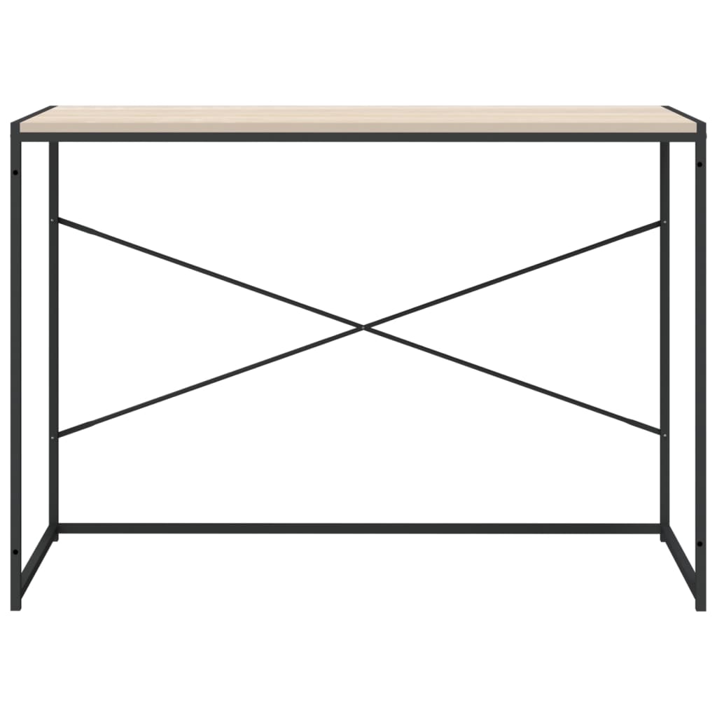 Scrivania Computer Nera e Rovere 110x60x70cm Legno Multistrato