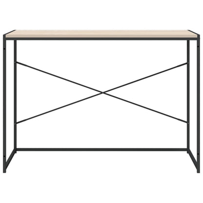 Scrivania Computer Nera e Rovere 110x60x70cm Legno Multistrato