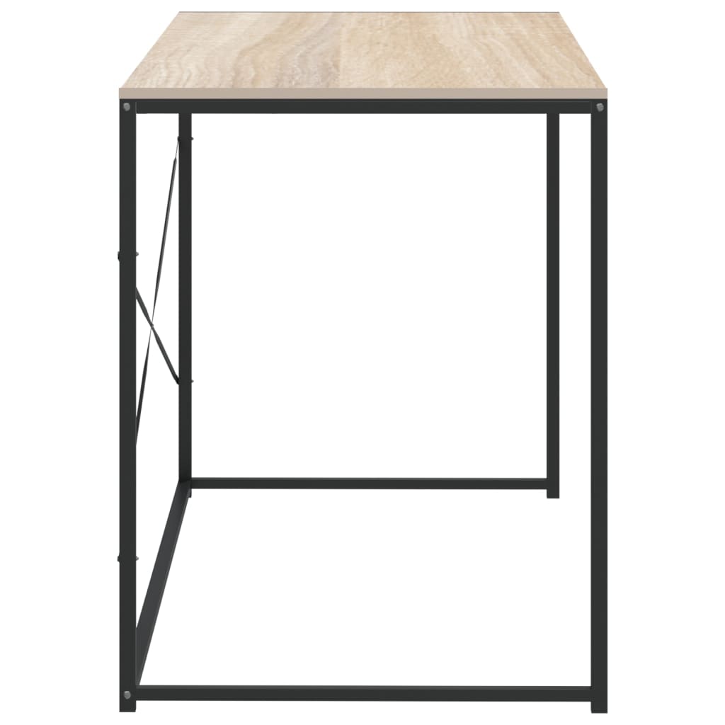 Scrivania Computer Nera e Rovere 110x60x70cm Legno Multistrato