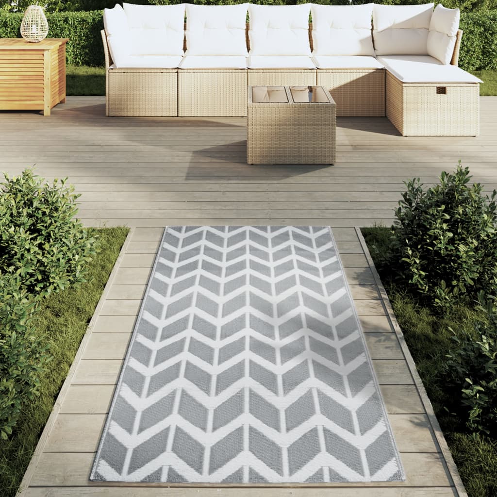 Tappeto da Esterni ARAKIL Grigio 80x150 cm in PP