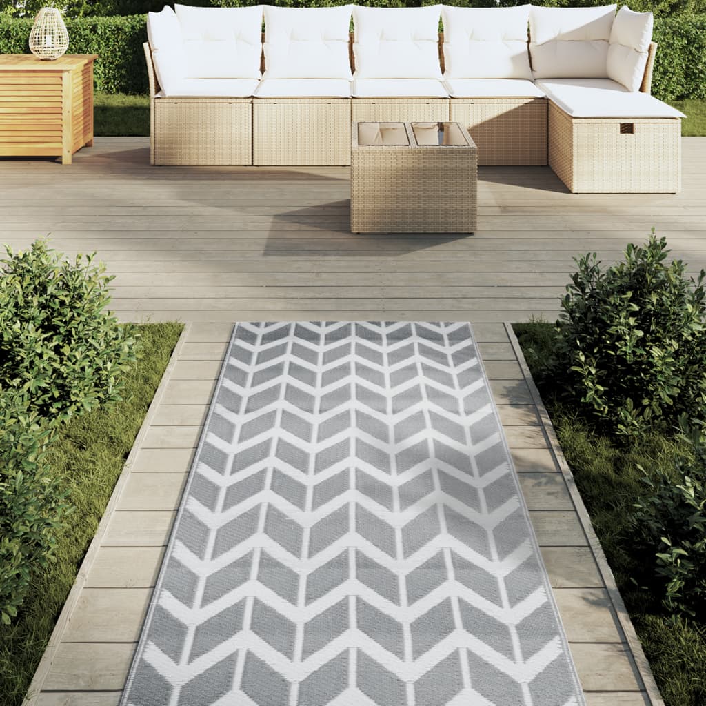 Tappeto da Esterni ARAKIL Grigio 80x250 cm in PP