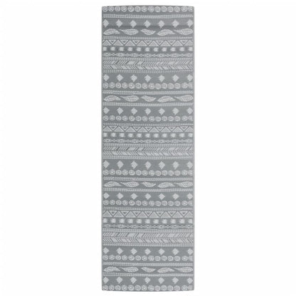 Tappeto da Esterni ARAKIL Grigio 80x250 cm in PP
