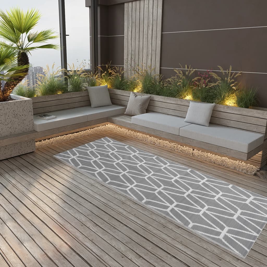 Tappeto per Esterni ARAKIL Grigio 80x250 cm in PP