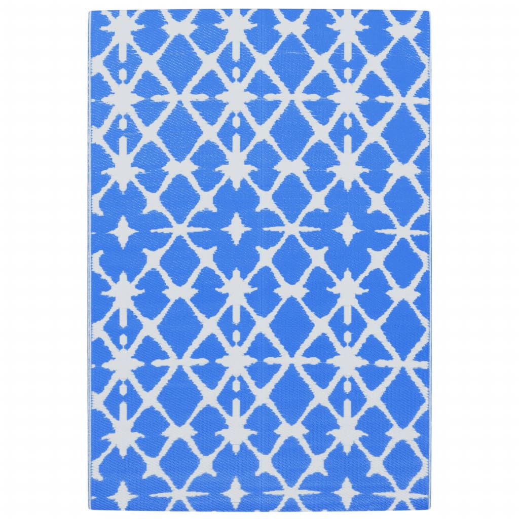 Tappeto da Esterno ARAKIL Blu e Bianco 140x200 cm in PP