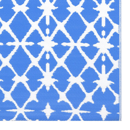 Tappeto da Esterno ARAKIL Blu e Bianco 140x200 cm in PP