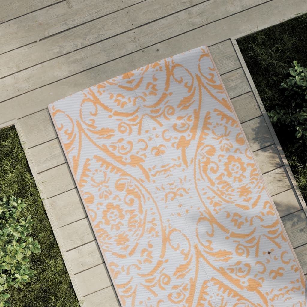 Tappeto da Esterni ARAKIL Arancione e Bianco 80x250 cm in PP