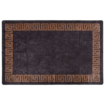 Tappeto Lavabile 80x150 cm Nero e Oro Antiscivolo