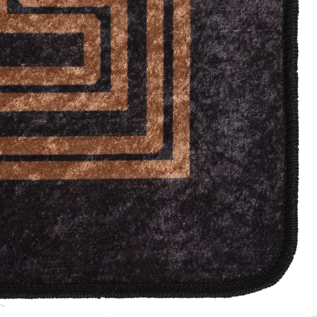 Tappeto Lavabile 190x300 cm Nero e Oro Antiscivolo