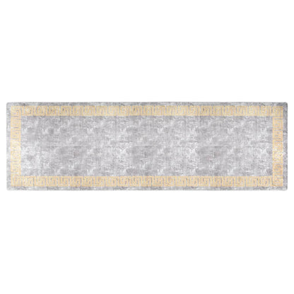 Tappeto Lavabile 80x300 cm Grigio Antiscivolo