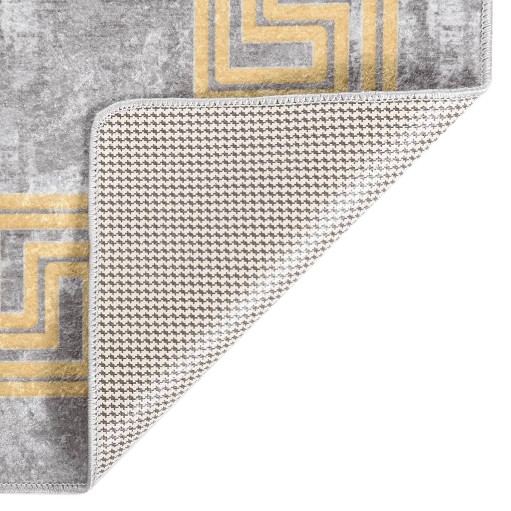 Tappeto Lavabile 190x300 cm Grigio Antiscivolo