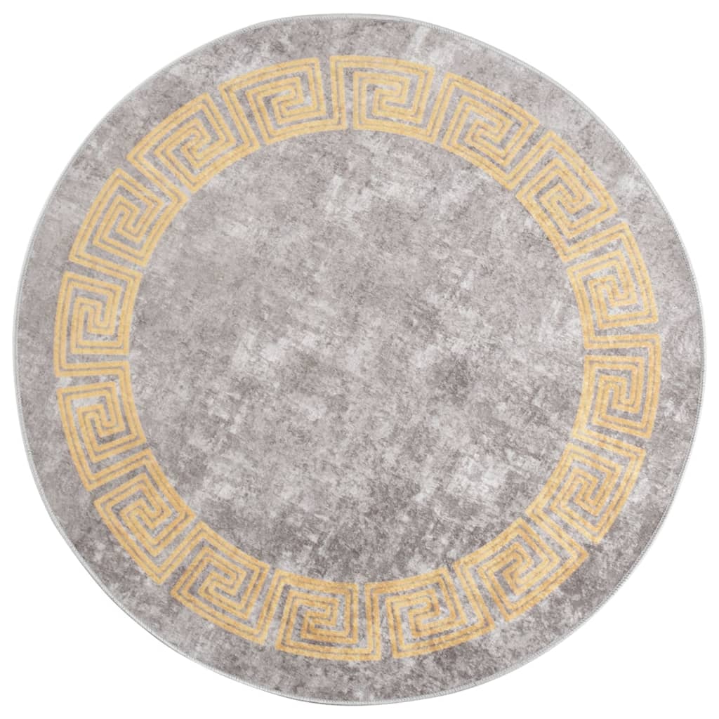 Tappeto Lavabile ?120 cm Grigio Antiscivolo