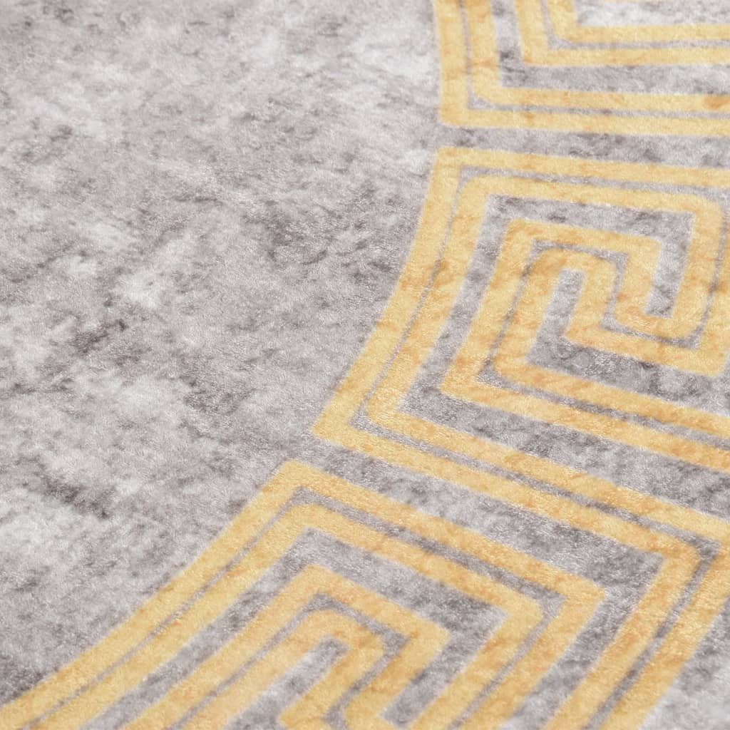 Tappeto Lavabile ?120 cm Grigio Antiscivolo