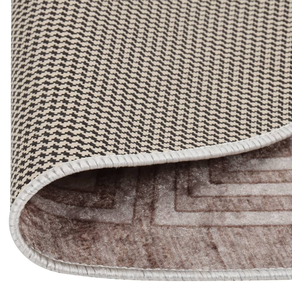 Tappeto Lavabile 120 cm Beige Antiscivolo