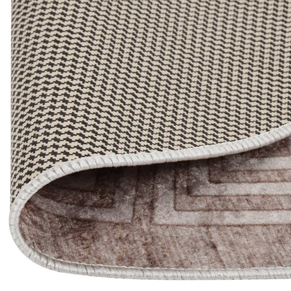 Tappeto Lavabile 120 cm Beige Antiscivolo