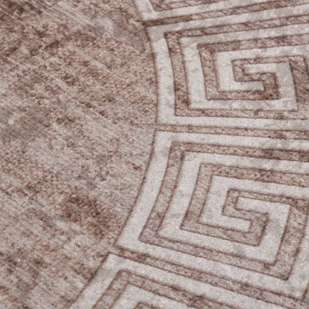 Tappeto Lavabile 120 cm Beige Antiscivolo