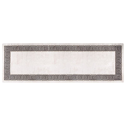 Tappeto Lavabile 80x300 cm Beige Chiaro Antiscivolo