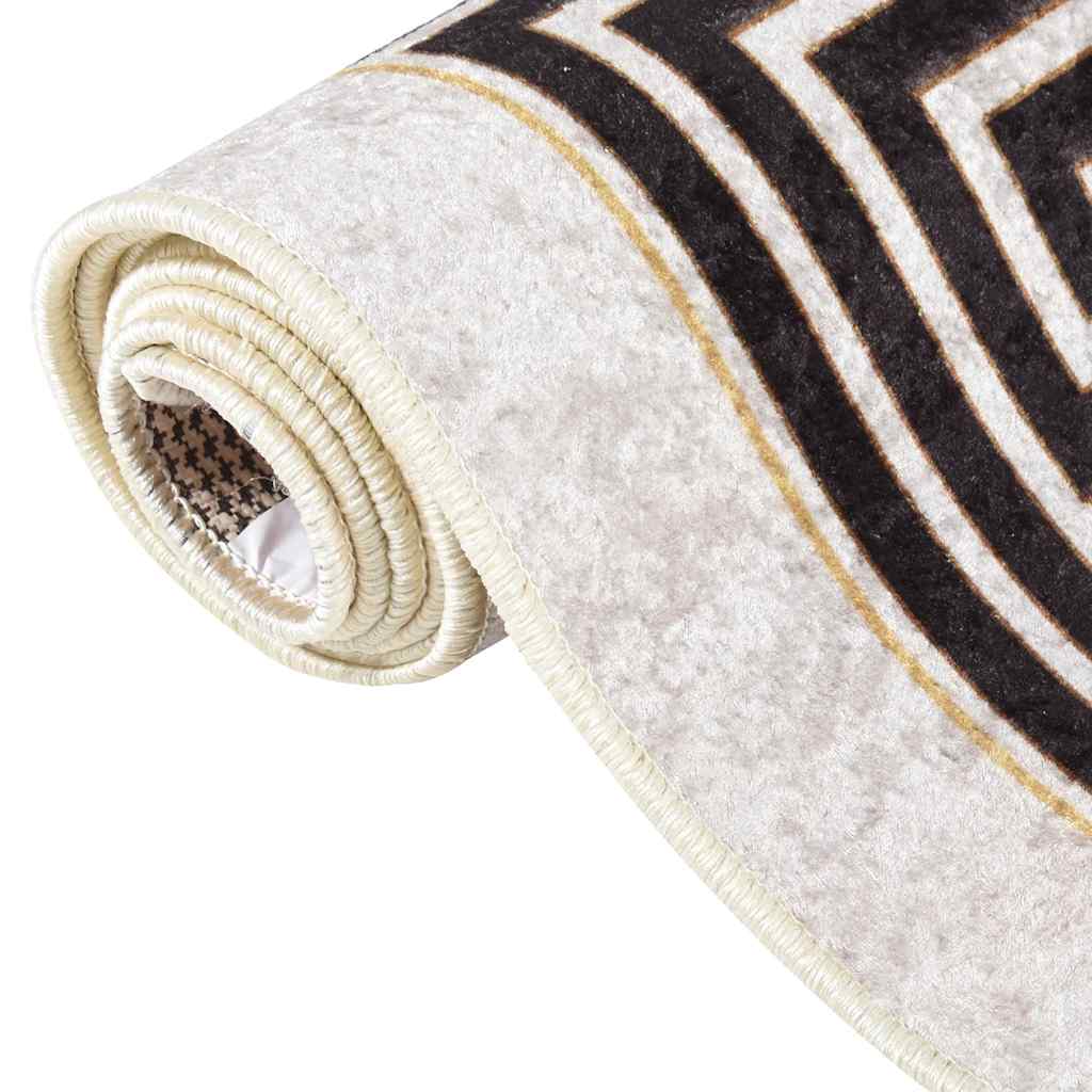 Tappeto Lavabile 160x230 cm Beige Chiaro Antiscivolo