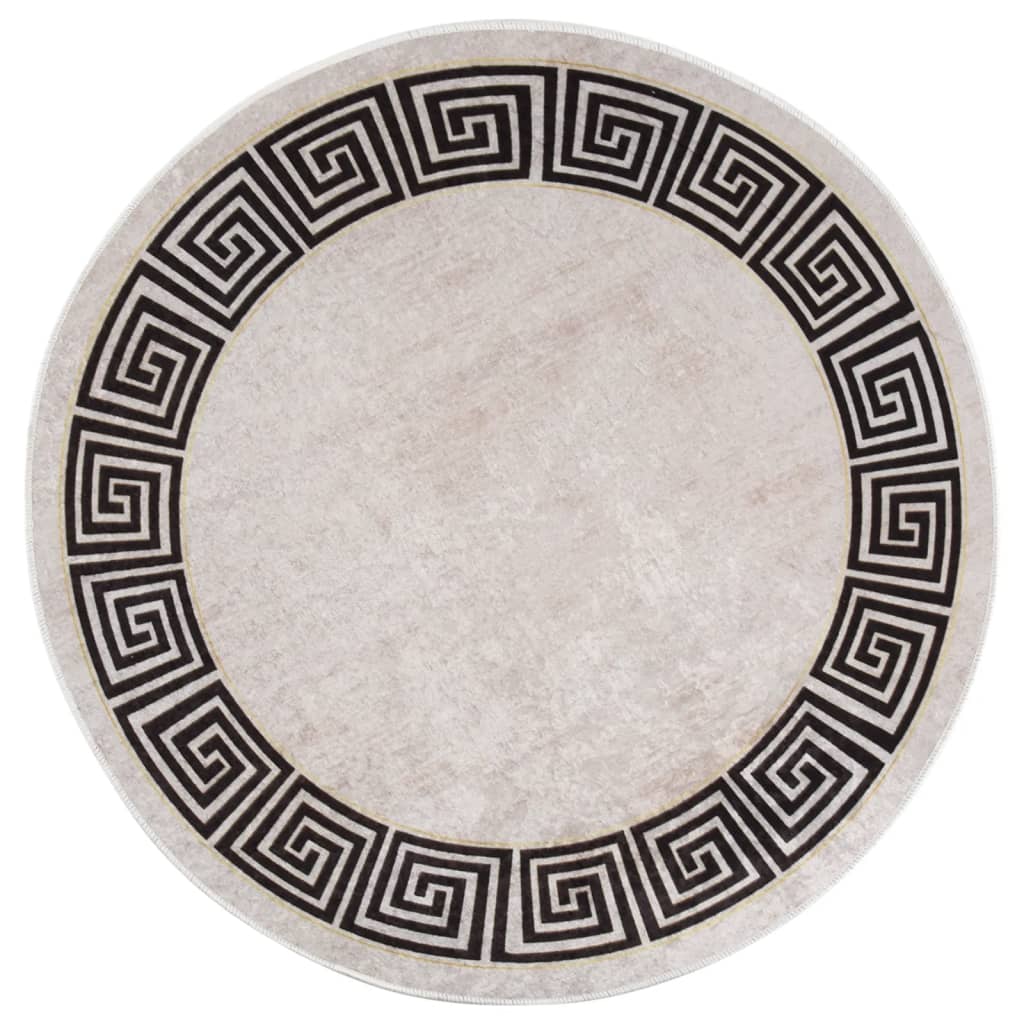 Tappeto Lavabile ?120 cm Beige Chiaro Antiscivolo