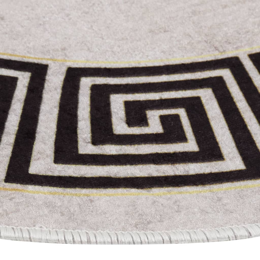 Tappeto Lavabile ?120 cm Beige Chiaro Antiscivolo