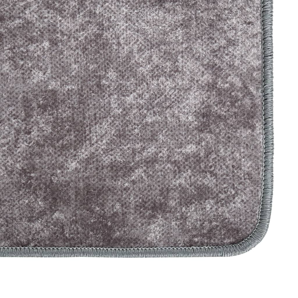 Tappeto Lavabile 120x180 cm Grigio Antiscivolo