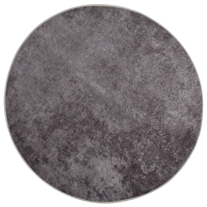 Tappeto Lavabile ?120 cm Grigio Antiscivolo