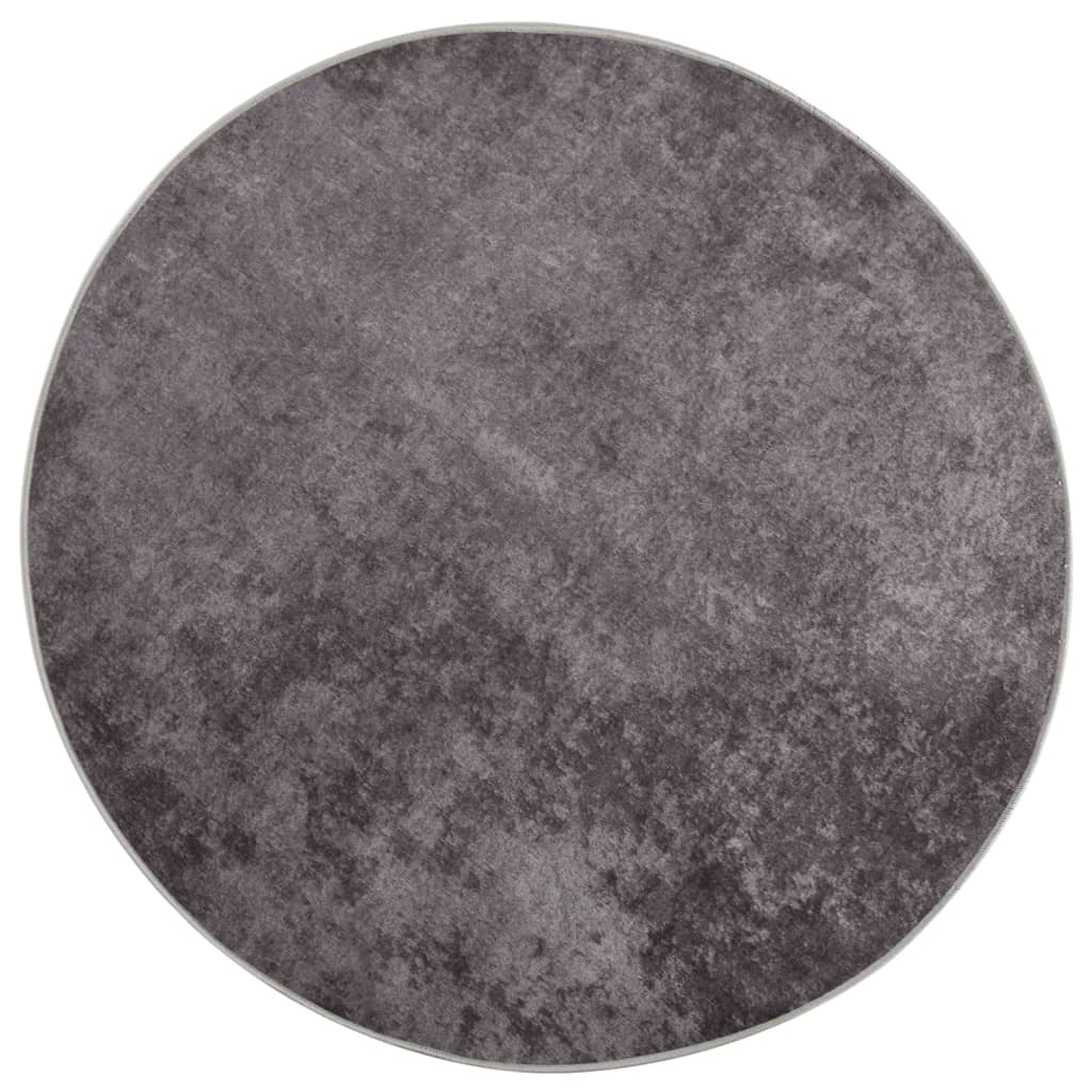 Tappeto Lavabile ?120 cm Grigio Antiscivolo