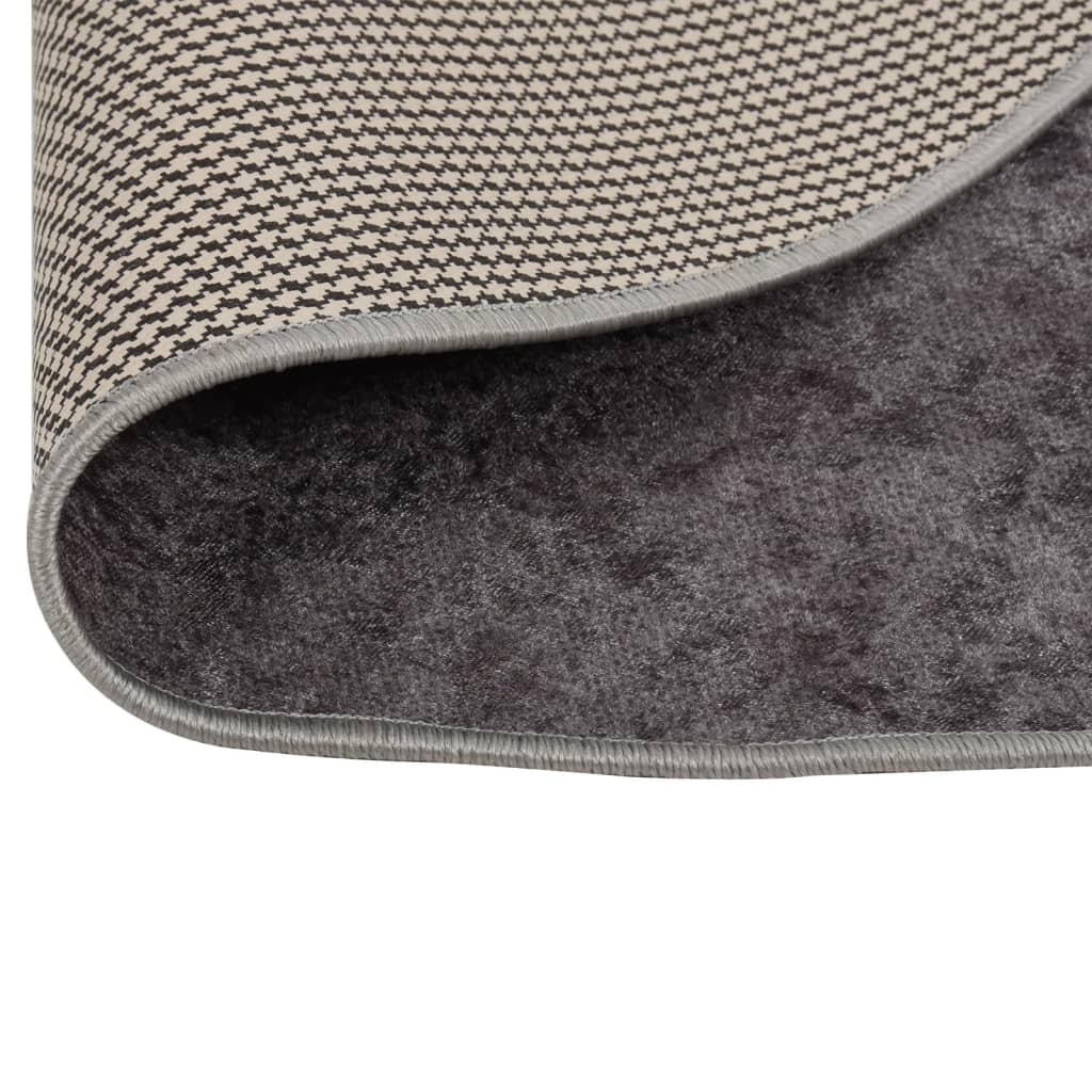 Tappeto Lavabile ?120 cm Grigio Antiscivolo