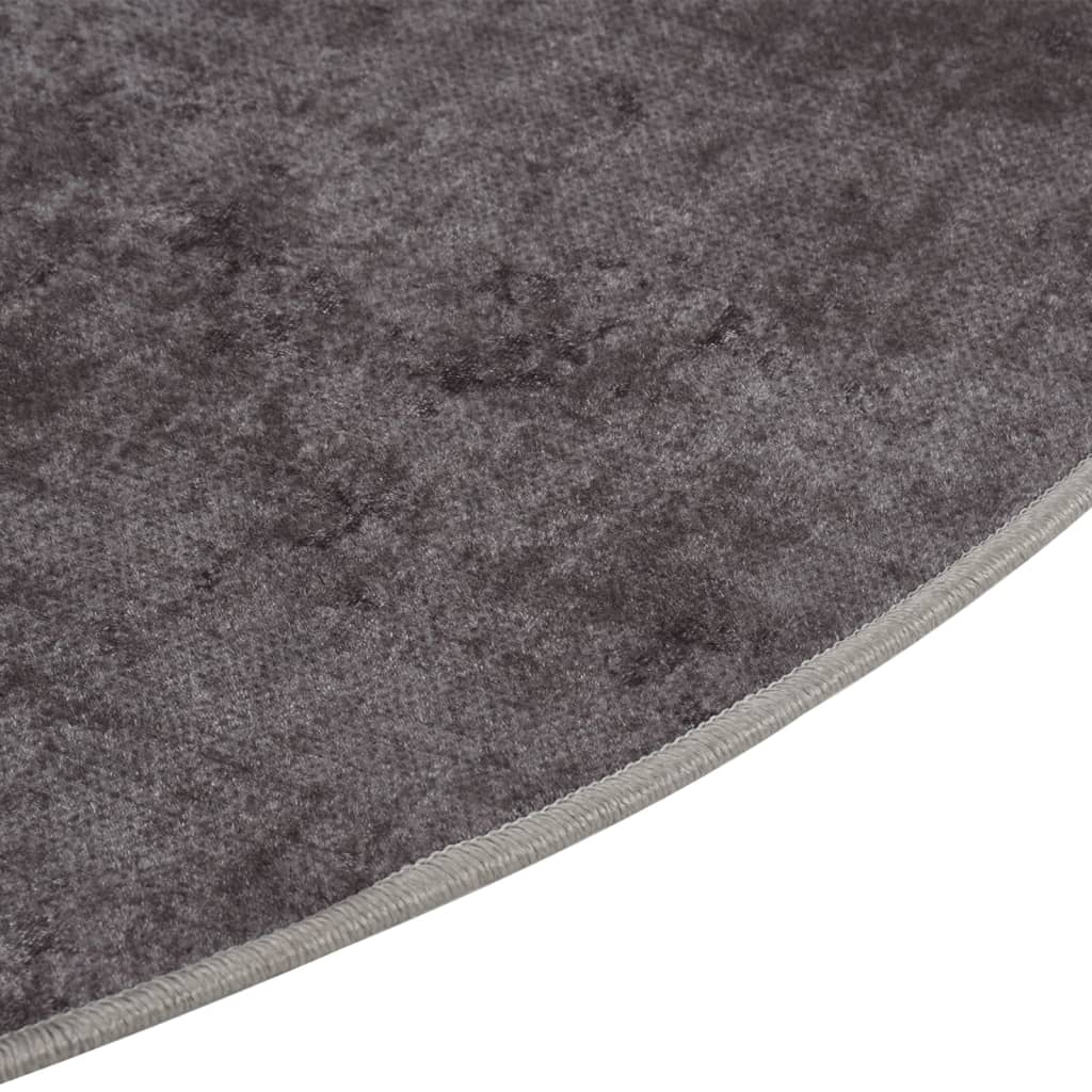 Tappeto Lavabile ?120 cm Grigio Antiscivolo