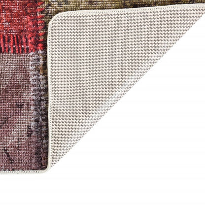 Tappeto Lavabile Patchwork 80x150 cm Multicolore Antiscivolo