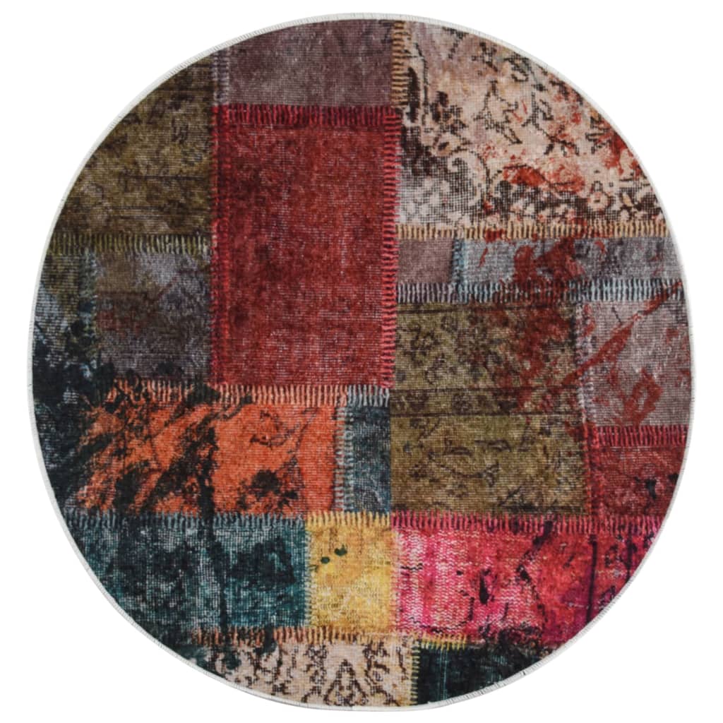 Tappeto Lavabile Patchwork ?120 cm Multicolore Antiscivolo