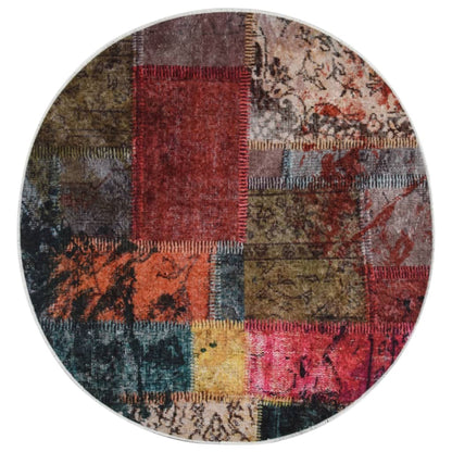 Tappeto Lavabile Patchwork ?120 cm Multicolore Antiscivolo