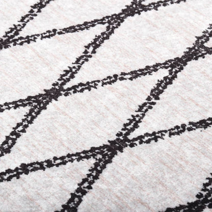 Tappeto Lavabile 80x300 cm Nero e Bianco Antiscivolo
