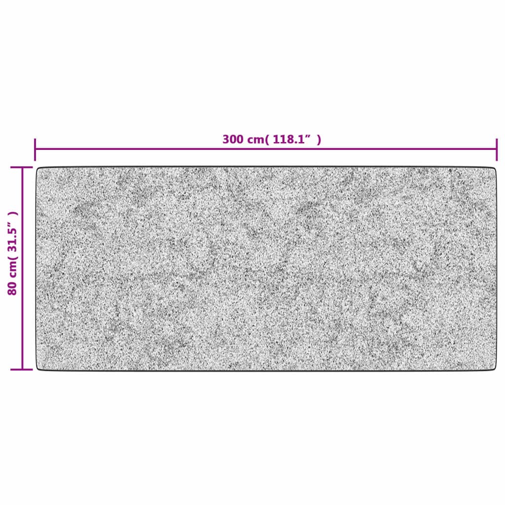 Tappeto Lavabile 80x300 cm Nero e Bianco Antiscivolo