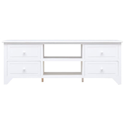 Mobile Porta TV Bianco 108x30x40 cm in Legno di Paulownia